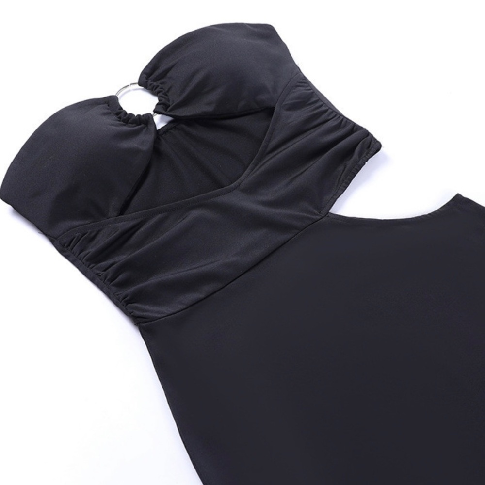 Black Strapless Cutout Dress - Picture 6 of 9